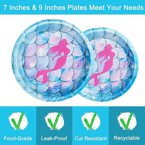 96 Pcs Birthday Party Plates Napkins Forks Supplies Paper Tableware Set Disposable Table Decorations for Girls Birthday Party, Serves 24 Guests in Kuwait