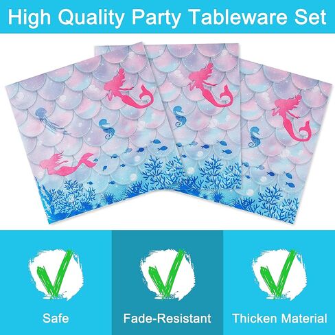 96 Pcs Birthday Party Plates Napkins Forks Supplies Paper Tableware Set Disposable Table Decorations for Girls Birthday Party, Serves 24 Guests in Kuwait