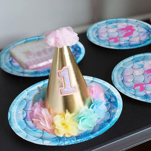 96 Pcs Birthday Party Plates Napkins Forks Supplies Paper Tableware Set Disposable Table Decorations for Girls Birthday Party, Serves 24 Guests in Kuwait