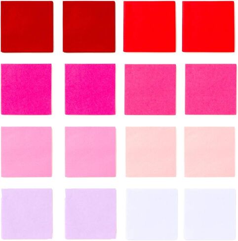 Exquiss 1600pcs عيد الحب متعدد الألوان المناديل الورقية السائبة التفاف المناديل الورقية 4 × 4 "DIY الفن الحرفية للأطفال الفصول الدراسية عيد الحب عيد ميلاد الحب القلب Suncatchers إكليل ورقة بوم بوم in Kuwait