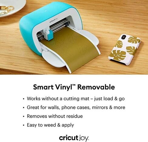 فينيل غير لامع ذكي قابل للإزالة من Cricut (5.5 بوصة × 48 بوصة، أسود) لآلة Joy - قطع بدون حصيرة للأشكال التي يصل طولها إلى 4 أقدام، وقطع متكررة تصل إلى 20 قدمًا in Saudi Arabia