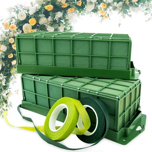 قطعتان من قفص إسفنجي زهري للزهور الوافدة، حامل زهور مع إسفنجة زهرية لترتيب الزهور الطازجة وديكورات عطلة الزفاف in Kuwait