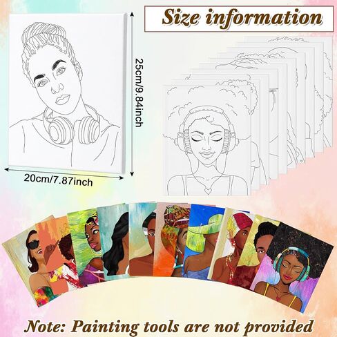 Sherr 10 Pcs Pre Drawn Canvas for Painting,Vintage,8 X 10 Inch in Kuwait