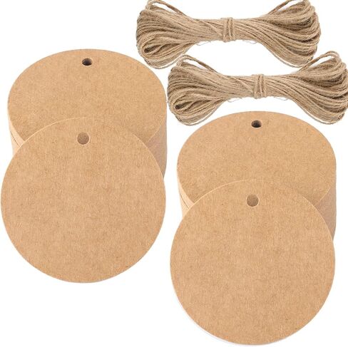 G2PLUS 100PCS Round Gift Tags with String, 2.2 Inch Blank White Paper Tag in Kuwait
