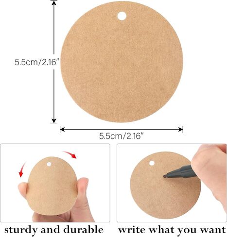 G2PLUS 100PCS Round Gift Tags with String, 2.2 Inch Blank White Paper Tag in Kuwait