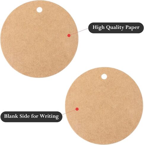 G2PLUS 100PCS Round Gift Tags with String, 2.2 Inch Blank White Paper Tag in Kuwait