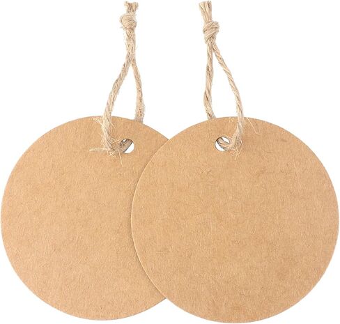 G2PLUS 100PCS Round Gift Tags with String, 2.2 Inch Blank White Paper Tag in Kuwait