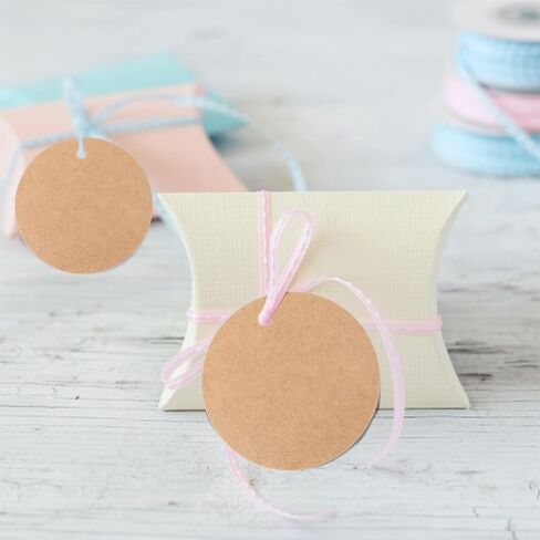 G2PLUS 100PCS Round Gift Tags with String, 2.2 Inch Blank White Paper Tag in Kuwait