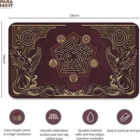 Flamewake Phoenix - MTG Playmat - Compatible with Magic The Gathering Playmat - Play MTG, YuGiOh, TCG - Original Play Mat Art Designs & Accessories in Saudi Arabia