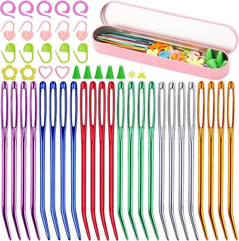 12 Pcs Yarn Darning Tapestry Needles, 6 Colors Large Eye Blunt Yarn Needle in Kuwait