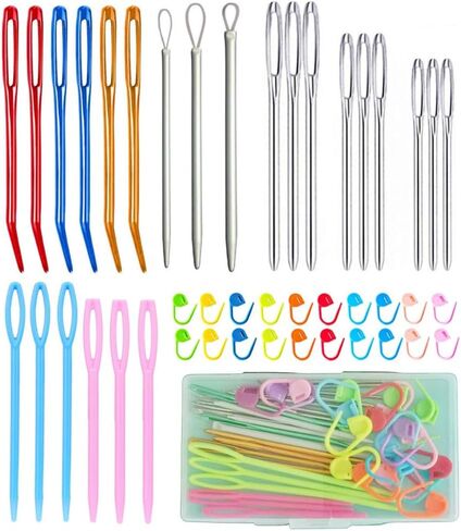 ابر غزل، ابرة غزل منحنية، ابرة غرز منحنية، ابر حياكة غير حادة مع علامات غرز لحياكة الكروشيه in Kuwait