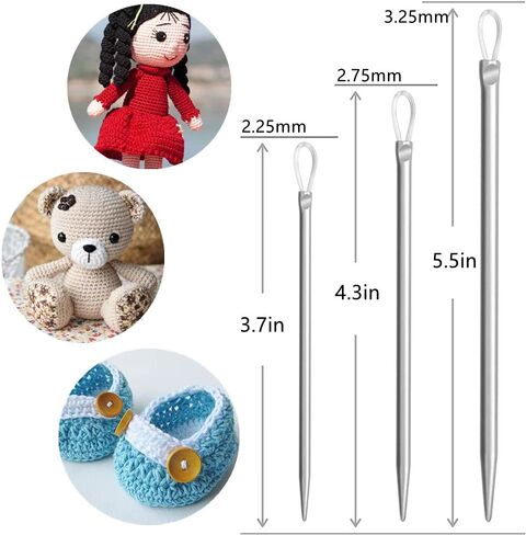 ابر غزل، ابرة غزل منحنية، ابرة غرز منحنية، ابر حياكة غير حادة مع علامات غرز لحياكة الكروشيه in Kuwait