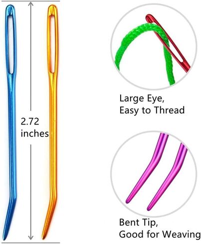ابر غزل، ابرة غزل منحنية، ابرة غرز منحنية، ابر حياكة غير حادة مع علامات غرز لحياكة الكروشيه in Kuwait