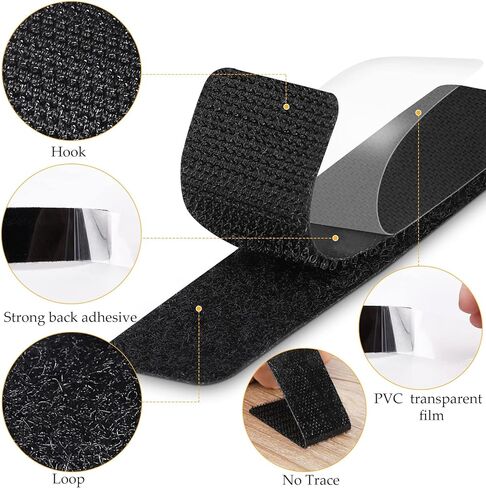 شرائط لاصقة وخطافية من Lekou، 24 مجموعة - شريط لاصق وحلقة 1 × 4 بوصة، شرائط لاصقة شديدة التحمل، شريط تثبيت لاصق خلفي قوي للمكتب المنزلي in Kuwait