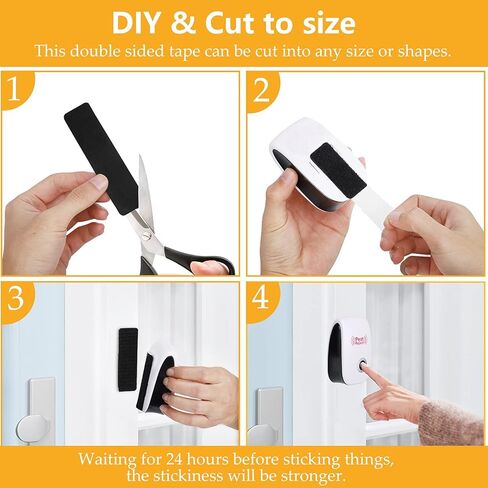شرائط لاصقة وخطافية من Lekou، 24 مجموعة - شريط لاصق وحلقة 1 × 4 بوصة، شرائط لاصقة شديدة التحمل، شريط تثبيت لاصق خلفي قوي للمكتب المنزلي in Kuwait