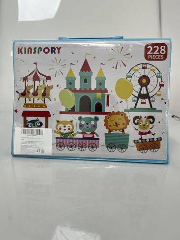 لوازم الفن KINSPORY، 228 مجموعة فنية من مجموعة أدوات تلوين الرسم، حامل فني مزدوج الجانب ثلاثي الطي، ألوان باستيل زيتية، أقلام تلوين، أقلام ملونة، هدية إبداعية للفنانين المبتدئين والبنات والأولاد والأطفال (أزرق) in Kuwait