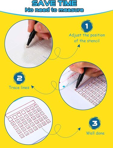 Tenare 30 Pcs Journal Stencils Planner Stencils Plastic Productivity Dot Journal Stencils DIY Drawing Templates Set for Journal Notebook Scrapbook Cards School Supplies, 4 x 7 Inch (Stylish Style) in Saudi Arabia