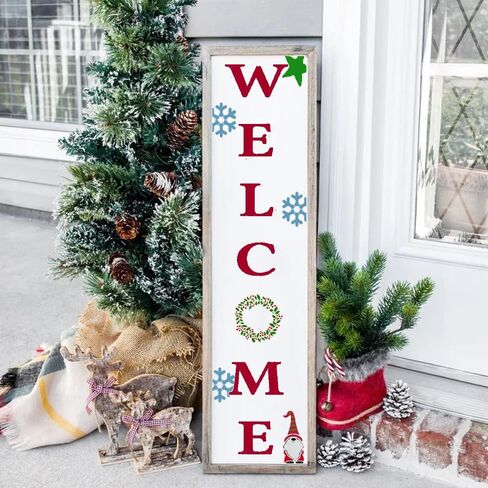 22PCS Large Letter Welcome Stencils for Painting on Wood - Vertical Welcome and Home Sweet Home Stencils - Farmhouse Stencils for Crafts Reusable - Ideal Stencil Templates for Wood Signs & Crafting in Kuwait