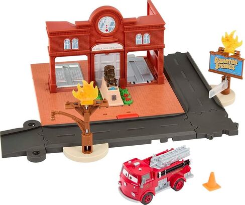 Mattel Disney and Pixar’s Cars Toys, Red’s Fire Station Playset with Toy Fire Truck and Kid-Activated Action, Cars On The Road in Saudi Arabia