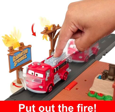 Mattel Disney and Pixar’s Cars Toys, Red’s Fire Station Playset with Toy Fire Truck and Kid-Activated Action, Cars On The Road in Saudi Arabia