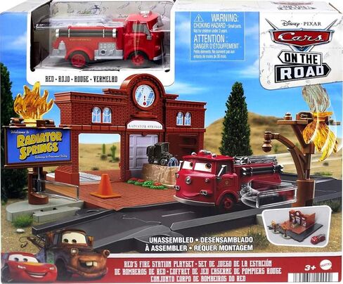 Mattel Disney and Pixar’s Cars Toys, Red’s Fire Station Playset with Toy Fire Truck and Kid-Activated Action, Cars On The Road in Saudi Arabia