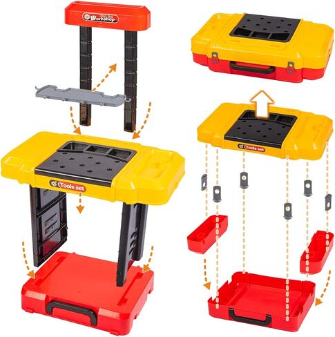 طقم أدوات للأطفال من UNIH مع مثقاب كهربائي للأطفال طقم أدوات تعلم للعب التظاهري، ألعاب داخلية وخارجية هدية للأولاد بعمر عامين in Kuwait