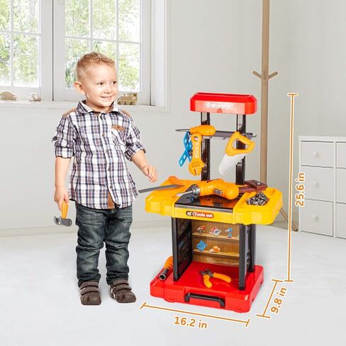 طقم أدوات للأطفال من UNIH مع مثقاب كهربائي للأطفال طقم أدوات تعلم للعب التظاهري، ألعاب داخلية وخارجية هدية للأولاد بعمر عامين in Kuwait