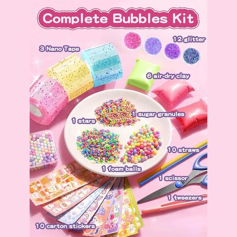 Berggers Nano Tape Bubble Kit with Step-by-Step Video Tutorials,Party Gifts DIY Kits for Kids,Boys,Girls,Adult in Kuwait