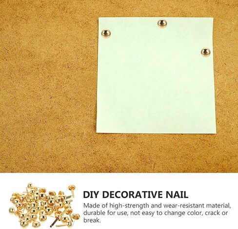 100pcs Mini Brads Gold Paper Fasteners, Round Brass Metal Brads for Art Making, Kids Craft Art Handmade School Projects Brass Fasteners Decorative Paper Decor Scrapbooking DIY Supplies 8x15mm in Kuwait