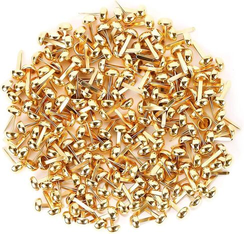 100 قطعة من أدوات تثبيت الورق الذهبية، أدوات تثبيت معدنية نحاسية مستديرة مزخرفة لصناعة الفن، لوازم الأعمال اليدوية للأطفال والمشروعات المدرسية اليدوية (8 × 15 مم) in Kuwait