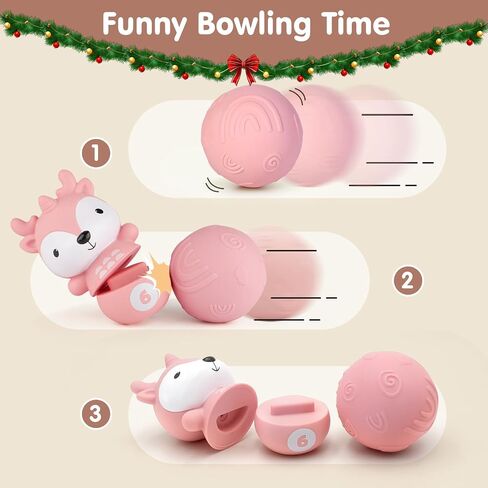 Nueplay 6-Piece Stacking Ring Set, STEM Learning Toy for 1 Year Old Gir | Soft & Textured, Squeaky Rings, Logic Training, Aesthetic Nursery Decor, Photo Prop, Ideal Newborn Gift in Saudi Arabia
