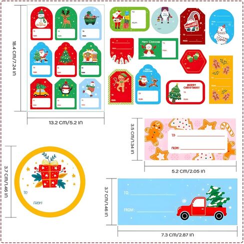 504 قطعة ملصقات عيد الميلاد للهدايا Liubeili علامات الاسم الحالية ذاتية اللصق سانتا لديكور تغليف هدايا حفلات الأعياد in Kuwait