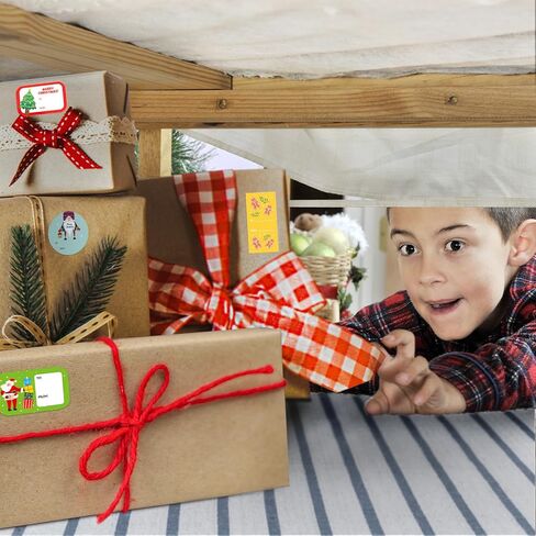 504 قطعة ملصقات عيد الميلاد للهدايا Liubeili علامات الاسم الحالية ذاتية اللصق سانتا لديكور تغليف هدايا حفلات الأعياد in Kuwait