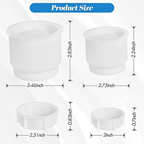 بيسسيركل 2 مجموعة قوالب جرة الراتنج، قوالب سيليكون جرة للراتنج مع غطاء، قوالب صب راتنجات الايبوكسي لزجاجة تخزين DIY، حاوية الحلوى، حامل الشموع، ديكور المنزل حرفة صب راتنجات الايبوكسي in Kuwait