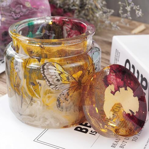 بيسسيركل 2 مجموعة قوالب جرة الراتنج، قوالب سيليكون جرة للراتنج مع غطاء، قوالب صب راتنجات الايبوكسي لزجاجة تخزين DIY، حاوية الحلوى، حامل الشموع، ديكور المنزل حرفة صب راتنجات الايبوكسي in Kuwait