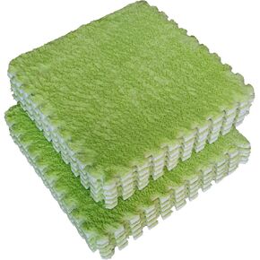 16pcs 0.6" Thickened Interlocking Tile Mats,Fluffy Shaggy Soft EVA Foam Area Rug for Living Room & Bedroom,Non-Slip Protective Floor Carpet Play Mat Kids Baby Dorm Home Decor (11.8ft, Pink) in Kuwait
