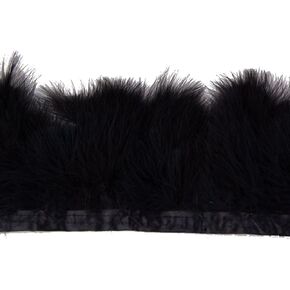 KOLIGHT Pack of 2 Yards Natural Turkey Marabou Feather Trim Fringe 6-8 Inch in Width DIY Decoration (Red)