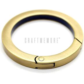 Craftmemore المعادن يا حلقة الربيع فتح المحفظة صنع المفاجئة زاوية الحافة O-حلقات كليب حلقة رئيسية حامل 2PCS SCOF (1 1/2 بوصة، الذهب)