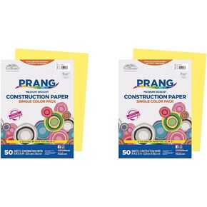 Prang (Formerly SunWorks) Construction Paper, Yellow, 9" x 12", 50 Sheets (Pack of 2)