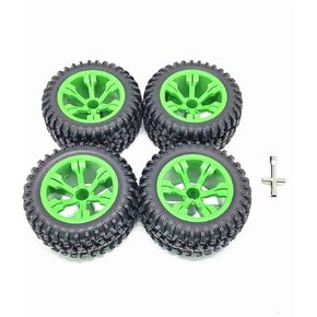 KingVal Replacement 4PCS/Set Widened Car Wheel Tyre RC Parts Compatible with Wltoys 12428/124018/124019/12428-A/12428-B/12428-C/12427/104001 RC Car (Red)