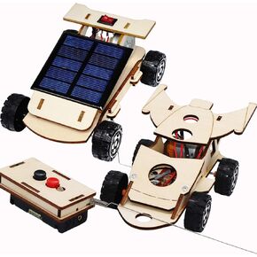 سيويست مجموعة نماذج سيارة خشبية تعمل بالطاقة الشمسية واللاسلكية للبناء - تجارب علمية ذاتية الصنع وألعاب تعليمية ستيم للاطفال والمراهقين، مشروع هندسة الدوائر الكهربائية مجموعتين in Kuwait