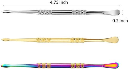 12 عبوة من أدوات نحت الشمع من الفولاذ المقاوم للصدأ لنحت الشمع، عصا شمع قوس قزح، طقم اكسسوارات ملاعق الشمع المعدنية 12 سم (فضي + قوس قزح + ذهبي) in Kuwait