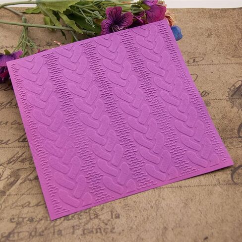PUPUZAO Plastic Embossing Folder (6 inches x 6 inches | Thick Ropes Pattern) Paper Crafts Plastic Textured Impressions for Card Making Scrapbooking in Kuwait