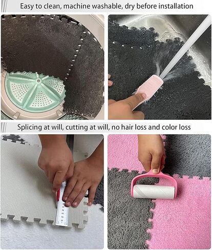 11.81 بوصة بطانية تلميع السجاد الألوان المخملية البوليستر ديكور مربع صديقة للبيئة السجاد في 12 لون 12 قطعة in Kuwait