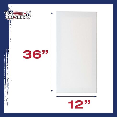 يو اس ارت سابلاي عبوة من 6 قطع قماشية قابلة للتمدد مقاس 12 × 36 انش - عبوة من 6 قطع احترافية بيضاء فارغة 3/4 انش خالية من حمض الجيسو - طلاء وصب اكريليك وطلاء زيتي in Saudi Arabia