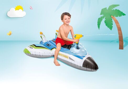 Intex Water Gun Plane Ride-On, 46in x 46in, for Ages 3+, 1 Float, Color May Vary in Kuwait