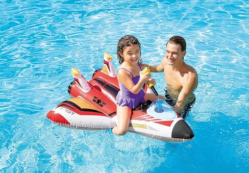 Intex Water Gun Plane Ride-On, 46in x 46in, for Ages 3+, 1 Float, Color May Vary in Kuwait