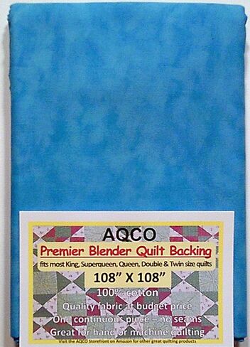 دعم اللحاف الممتاز، King، بدون خياطة، خلاط سكوبا أزرق، 108 بوصة × 108 بوصة، من AQCO in Kuwait