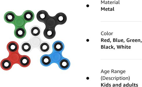 FIGROL فيدجيت سبينر 5 حزمة، لعبة اليد الململة التوحد فيدجيتس اليد الدوارة الاصبع لعبة ثلاثي الدوار ADHD القلق اللعب الإجهاد المخفض تدور للبالغين والأطفال in Kuwait