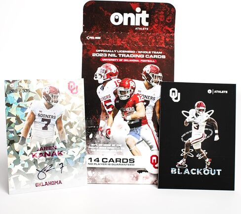 بطاقات تداول Oklahomaooners Football Nil - حزمة 14 بطاقة - مرخصة رسميًا من الرابطة الوطنية لرياضة الجامعات لعام 2023 - الفريق بأكمله - توقيعات بطاقات سلسلة التوقيع - بطاقات التعتيم - بطاقات سلسلة الأيقونة in Kuwait